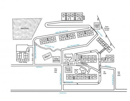 balck and white map of the Aspen Alps property 