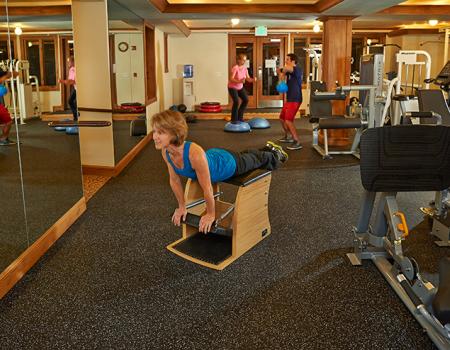 woman working out at the gym at Aspen Alps